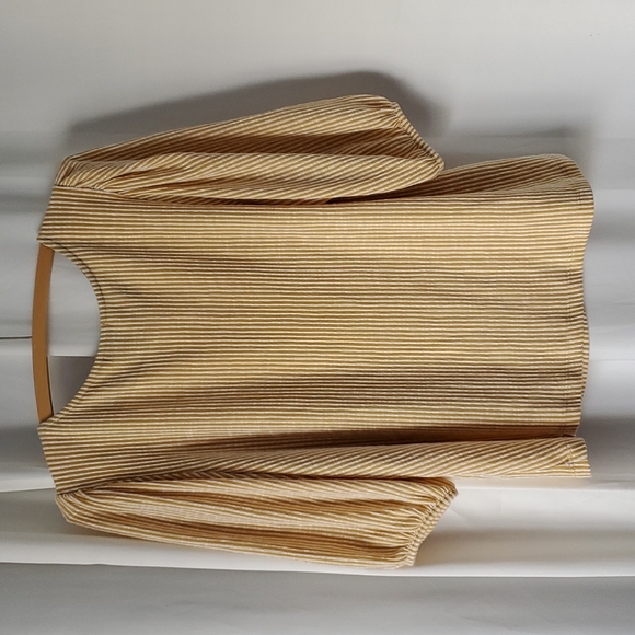 Striped Blouse with Balloon Sleeves EUC - Picture 3 of 5